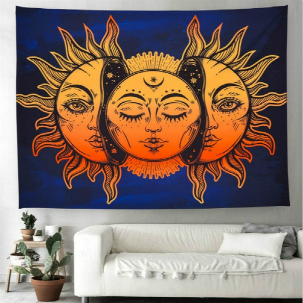 sun and moon art hippie