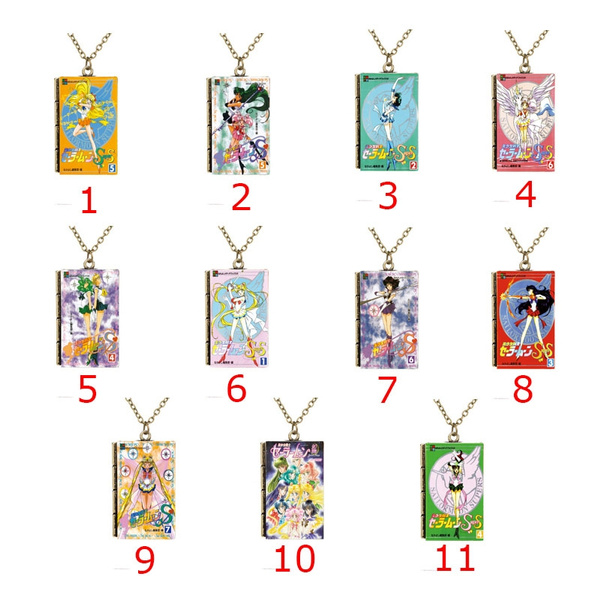 Miniature Cartoon Sailor Moon Japanese Anime Cover TINY Book Pendant Necklace 