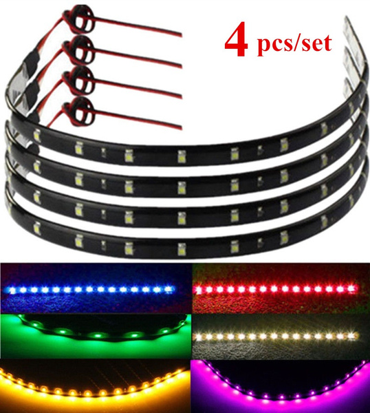 4x 30cm 15-LED Car Trucks Motor Grill Flexible 6 colors Waterproof ...