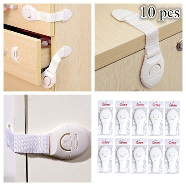 10 PCS Safety Child Infant Baby Kids Drawer Door Cabinet Cupboard Toddler Locks 