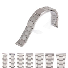 12/14/16/18/20/22/24mm Silver Stainless Steel Straight End Watch Band Metal Watch Strap Replacement