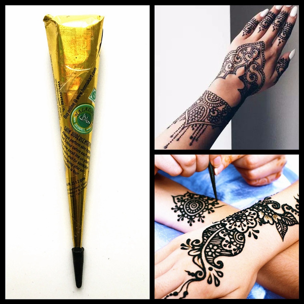 Dempsey uitvinden Overgang Zwarte Henna Tattoo Pasta Indiase Natuurlijke Kruiden Henna Crème Kegels  Buis Tijdelijke Body Art Tribal Vrouwen Benen DIY Tekening Handen | Wish
