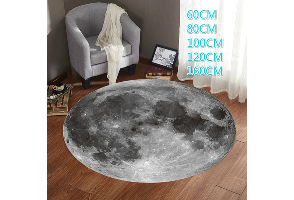 Creative 3D Planet Carpet Chair Floor Mat Earth Round Area Rug Room Moon Mat 