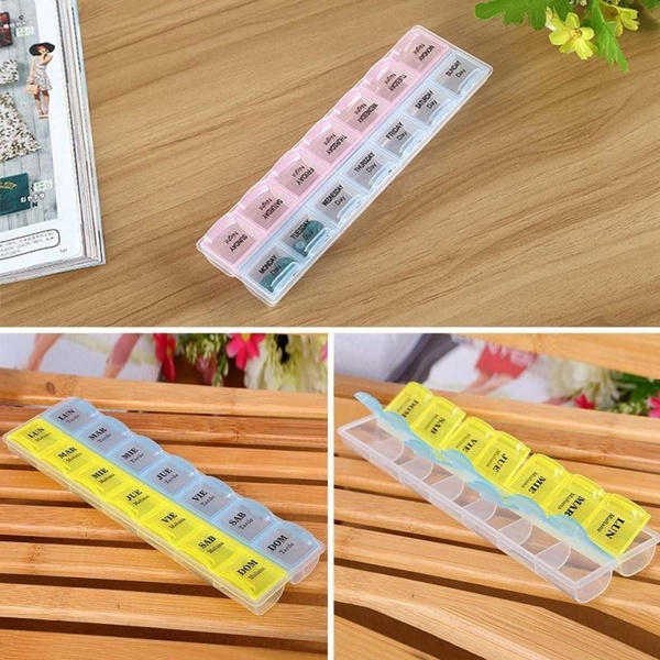 Weekly 7 Days Tablet Drugs Storage Box Medicine Holder Container ...