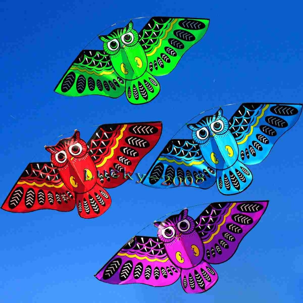 110Cm Flying Kite Colorful Cartoon Owl With Kite Line Kids Outdoor Toy JD SK