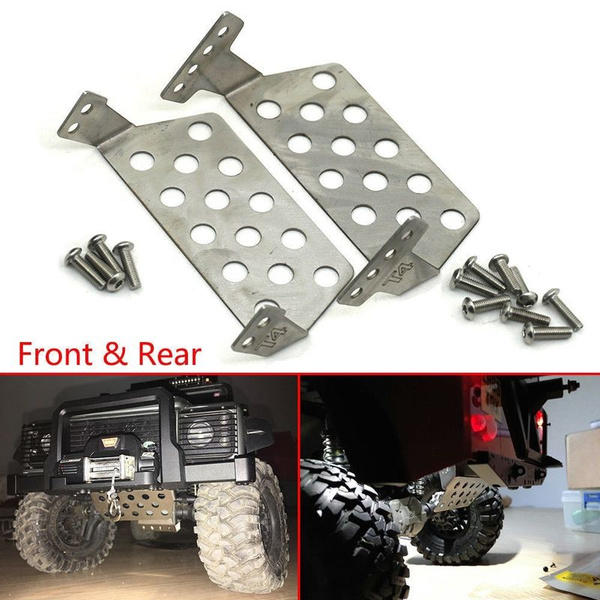 Stainless Steel Front Rear Skid Plate Bumper Protect Plate For RC Traxxas TRX-4 
