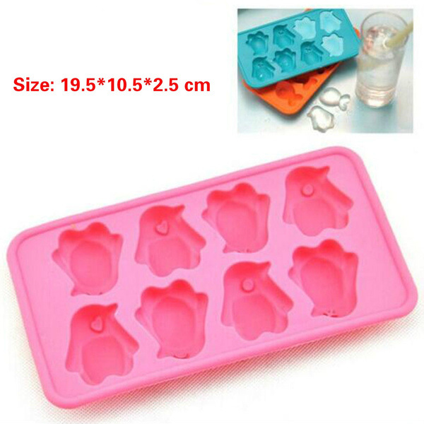 Penguin shape Silicone ice cube tray Cooking cake mould chocolate Cookie  Cutter Tools Ice Cream Mould Stand christmas cupcake