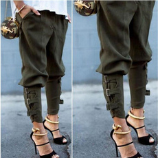 Women Pants, armygreen, beampant, trousers