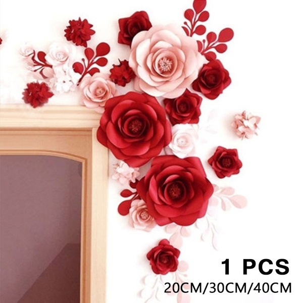 30/40cm Large Rose Paper Backdrop Wedding Birthday Party Rose Flowers Wall Decor 