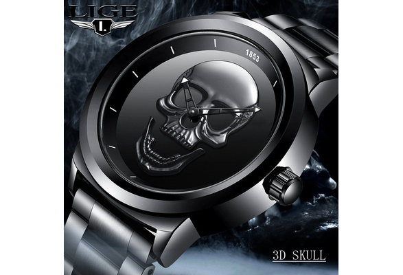 Lige hot sale skull watch