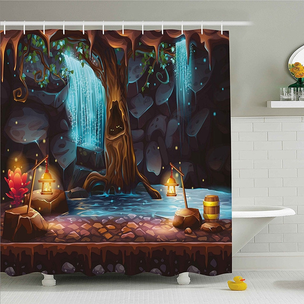 Fairy Forest Life Tree Shower Curtain Set Bathroom Accessories with Hooks 71‘’ 