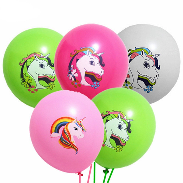 8pcs Rainbow Unicorn Balloons Latex Balloons Birthday Party Decoration Supplies 