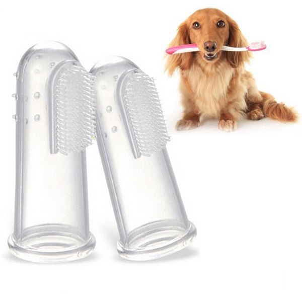 Pet Finger Brush Puppy Toothbrush Soft Brush Dog Cat Cleaning Supplies /