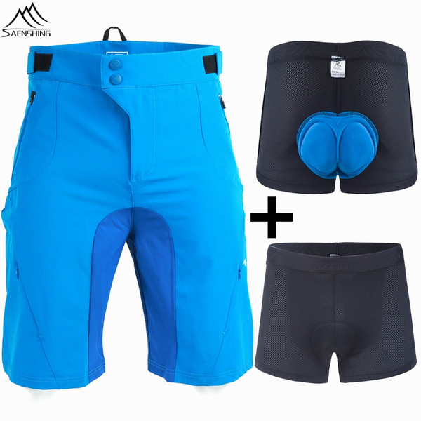 Mtb Downhill Shorts Men+Gel Padded Bike 