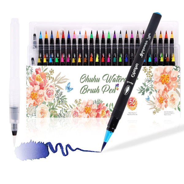 Watercolor Markers Brush Pen, 48 Color Watercolor Drawing Markers