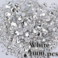 SS4/6/810 Mixed 4Size Non HotFix Nail Rhinestones Flatback Glass Gems White AB Crystal Rhinestones for Clothing 1000Pcs