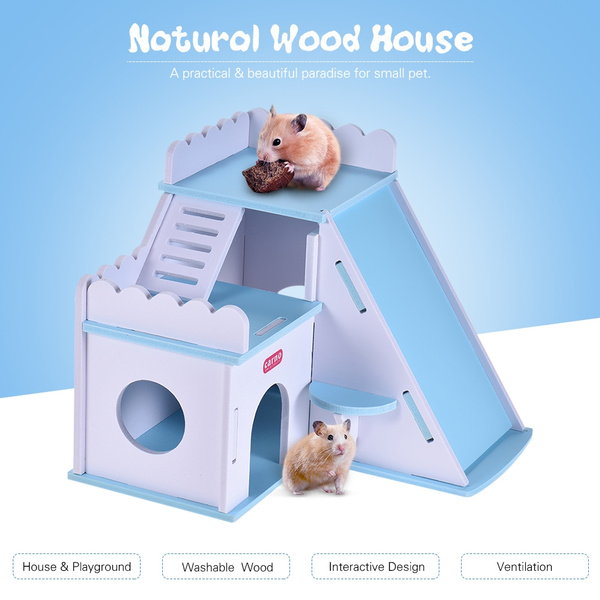 1x House Bed Cage For Small Animal Pet Hamster Hedgehog Guinea Pig Castle Toy 
