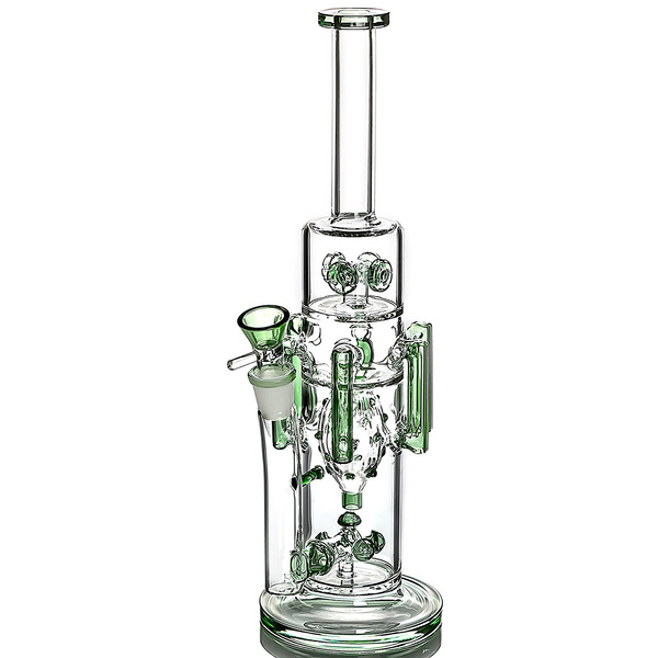 Glass Water dab rig Recycler Glass pipes Tubes Tall 10 Inches Wish