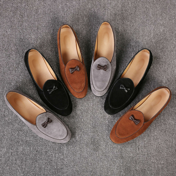 nubuck loafers casual bowknot shoes