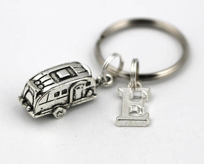 Caravan Key Ring, Personalized Trailer Keychain, Camper Keyring, Initial Keychain, Holiday Travel Key Ring Fob, Caravaning Gifts, Birthday