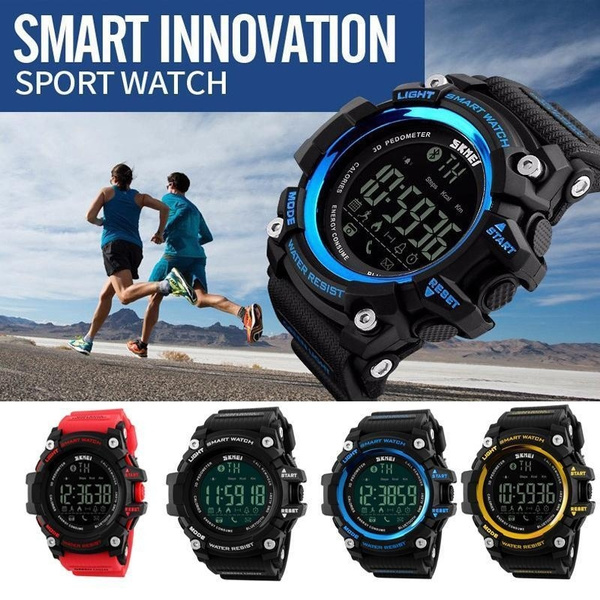 SKMEI 1227 Bluetooth Smart Watch Podómetro Calorías Cronógrafo Relojes  deportivos de moda Cronógrafo 50M Relojes de pulsera digitales a prueba de  agua | Wish