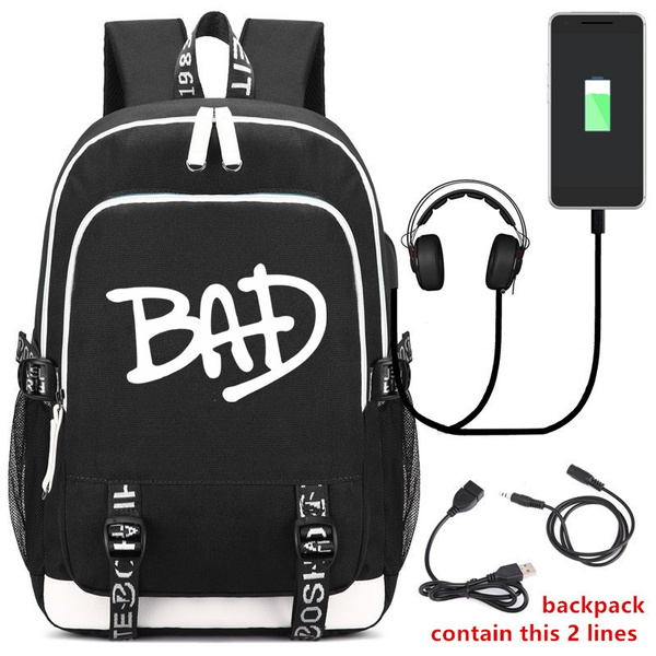 Michael Jackson Travel Bag USB Backpack Students SchoolBag Laptop Bag Knapsack 