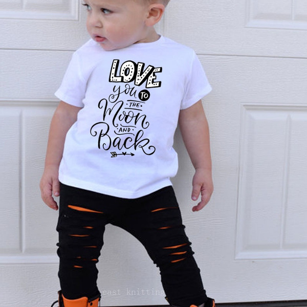 I Love You To The MOON & BACK Cute Baby Bodysuits and Kids Shirts