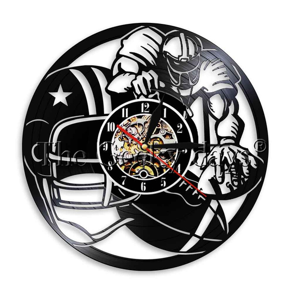 Sport Vintage Wall Clock Rugby Football Wall Art Rugby Wall Clock