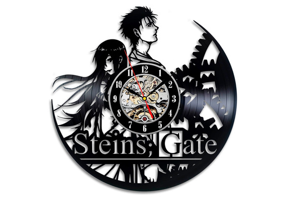 Steins Gate Anime Best Vinyl Wall Clock Record Home Room Art Vintage Modern Decoration Size 12 Inch Color Black Wish