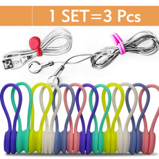 Magnetic Cord Wire Winder Strong Magnetic Twist Ties Soft Silicone Cable Organizer Wrap Gadgets for Cables Management, Hanging & Holding Stuff, Fidget Toy, or Just for Fun, Also Use As Bookmarks/Keychain