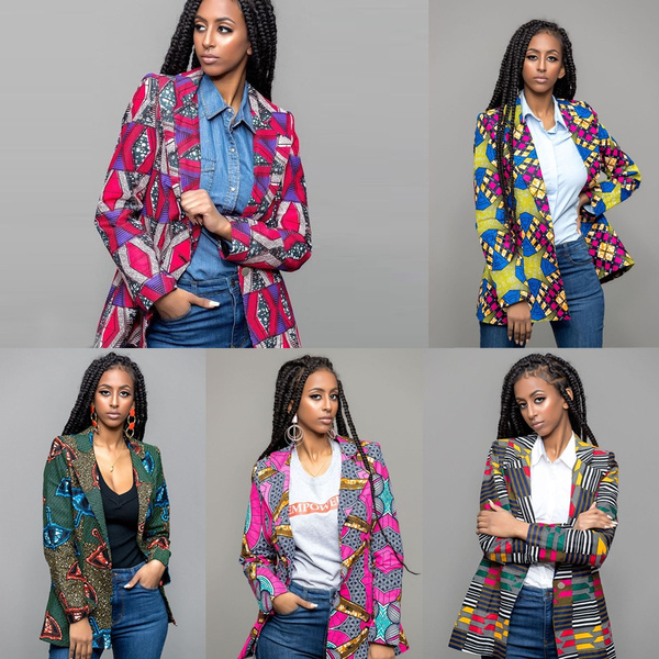 YUNY Womens Blazer Shawl African Business Dashiki Suit Jacket Outwear 13 S