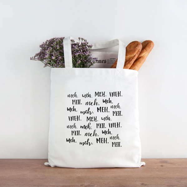 White canvas Tote Bag - Chutzpah funny Yiddish saying