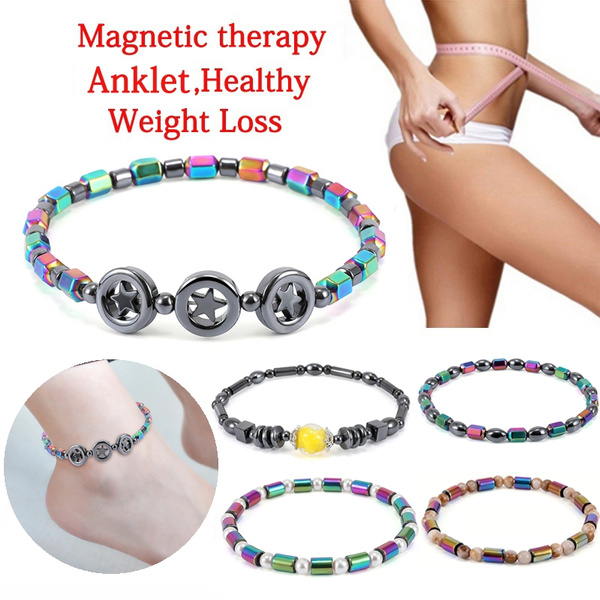 Magnetic Anklet Beads Hematite Stone Health Slimming Anklet Jewelry KH 