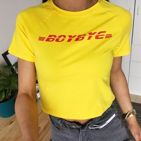 yellow crop tshirt