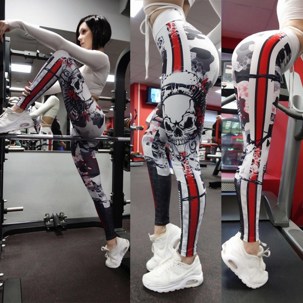 Awesome Womens Yoga Pants Skull Print 
