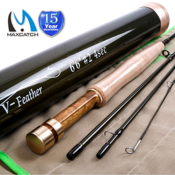 Maxcatch V-feather Fly Fishing Rod 1/2/3wt 6' /6'6/7'6 3/4 Piece Medium  Fast with Carbon Tube