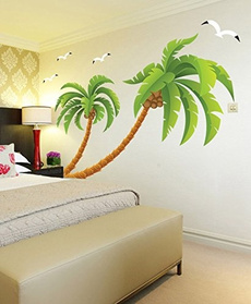 largepalmtree, Decorare pereți, Decor casă, multicolorwallsticker