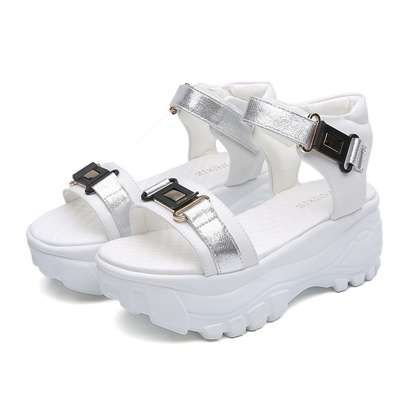 George Stevenson Náutico fibra Sandalias con suela gruesa de velcro para mujer Sandalias Shake de verano  Zapatos de plataforma de tacón alto | Wish