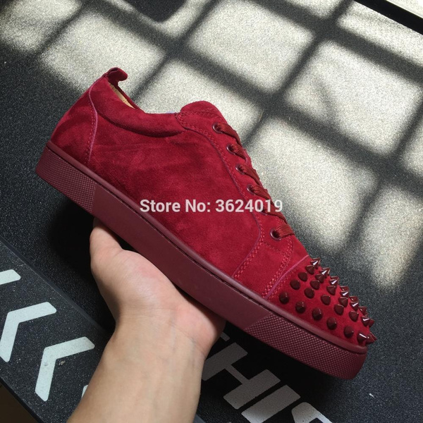 Men shoes Red Lace-up Shoe High quality Red bottom Sneakers Leather Loafers  2018 Male Footwear Spring Autumn