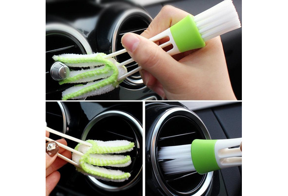 Multifunction Cleaning Brush Car Air Vent Cleaner Mini Duster Double-end  Micro Fiber Vent Duster Removable Cloth Cover Portable & Precision Dusting  Tool for Indoor Air-condition Car Detailing Care Clean Tools Pack of