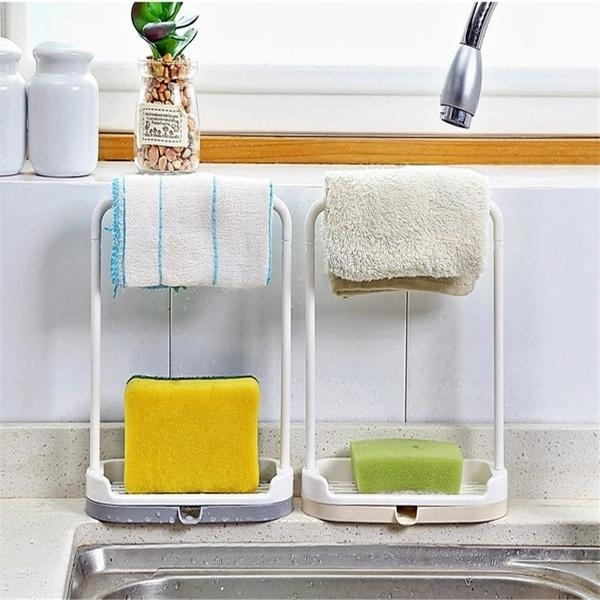 Kitchen Sponge Drain Holder, Toilet Soap Shelf Organizer