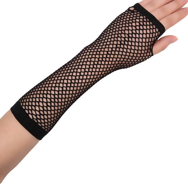 Guanti da donna in raso con nastro lungo nero e guanti regolabili Punk Rock senza dita Guanti da donna in raso con nastro lungo nero e guanti regolabili Punk Rock senza dita