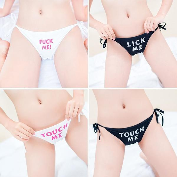 Cute Women Cotton Letter Print Seamless Panties Briefs Underwear Lingerie  Knickers Thongs G-String Panties Sleepwear(Asian sizing is two sizes  smaller than European sizing)