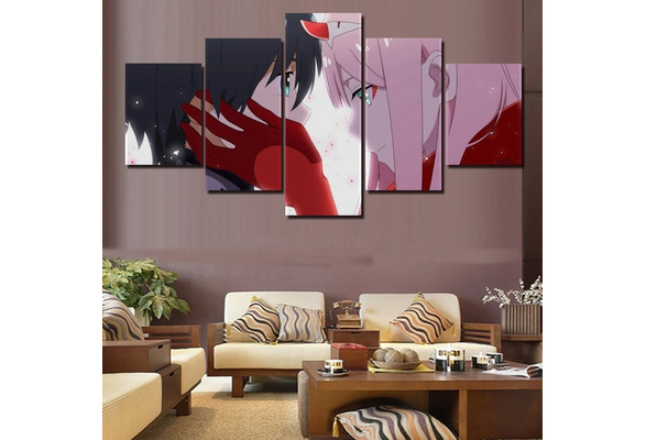 Darling In The Franxx Zero Two Anime Cartoon Characters Scroll Painting  Home Decor Poster Hanging Painting Anime Fans Gift 19.7x29.5Inch/50x75cm :  : Home & Kitchen