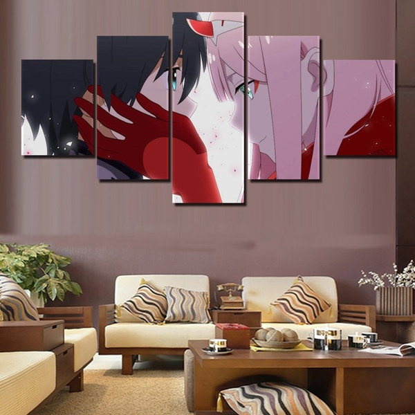 Canvas Painting Modern Wall Art Home Decor Framework Modular Pictures 5  Panel Anime Youjo Senki Poster For Modern Living Room