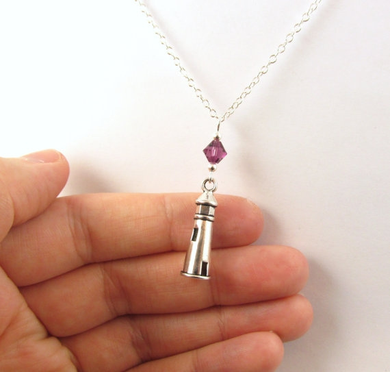 lighthouse birthstone necklace