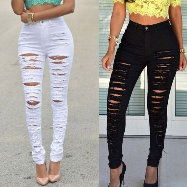 Skinny Jeans Women Denim Pants Holes 