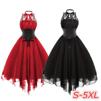 lace panel cross back gothic corset dress Gothic Dress with Corset and Silver Cross