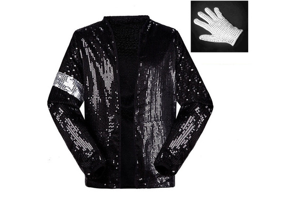 Michael Jackson Costume Dress MJ Billie Jean Jacket Coat Free Billie Jean Glove