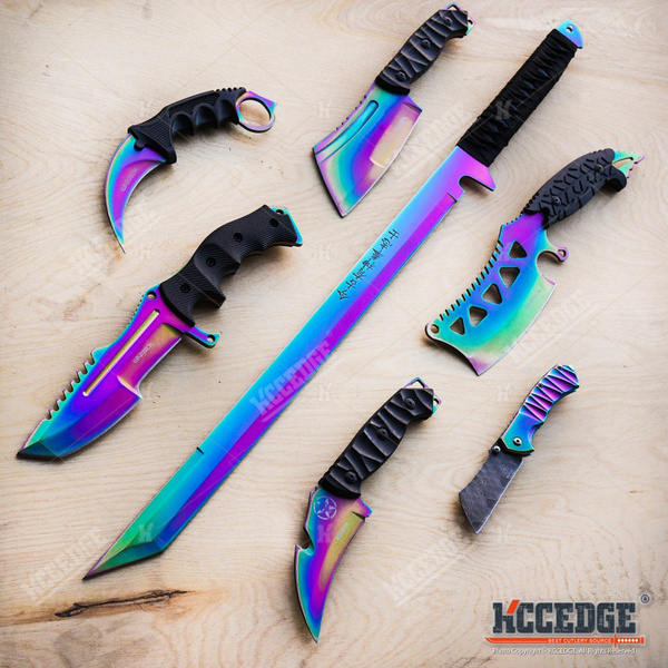 Rainbow Tactical Knife Set